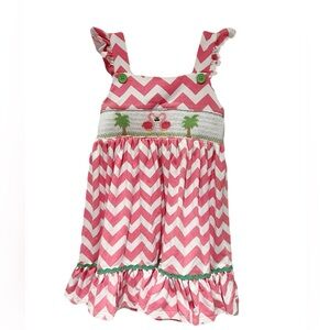 Marmellata flamingo smocked dress
